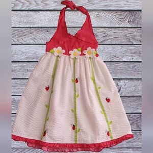 - - LADYBUG  ❤️ SEERSUCKER HALTER DRESS by Jenny & Me